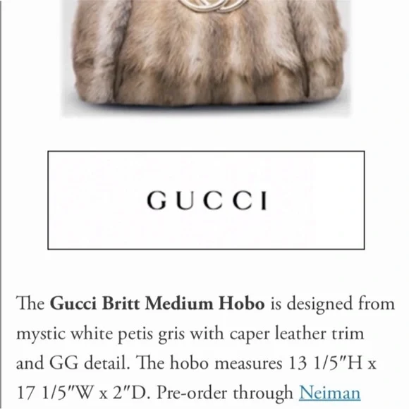Gucci brit hobo bag in fur - Picture 12 of 13